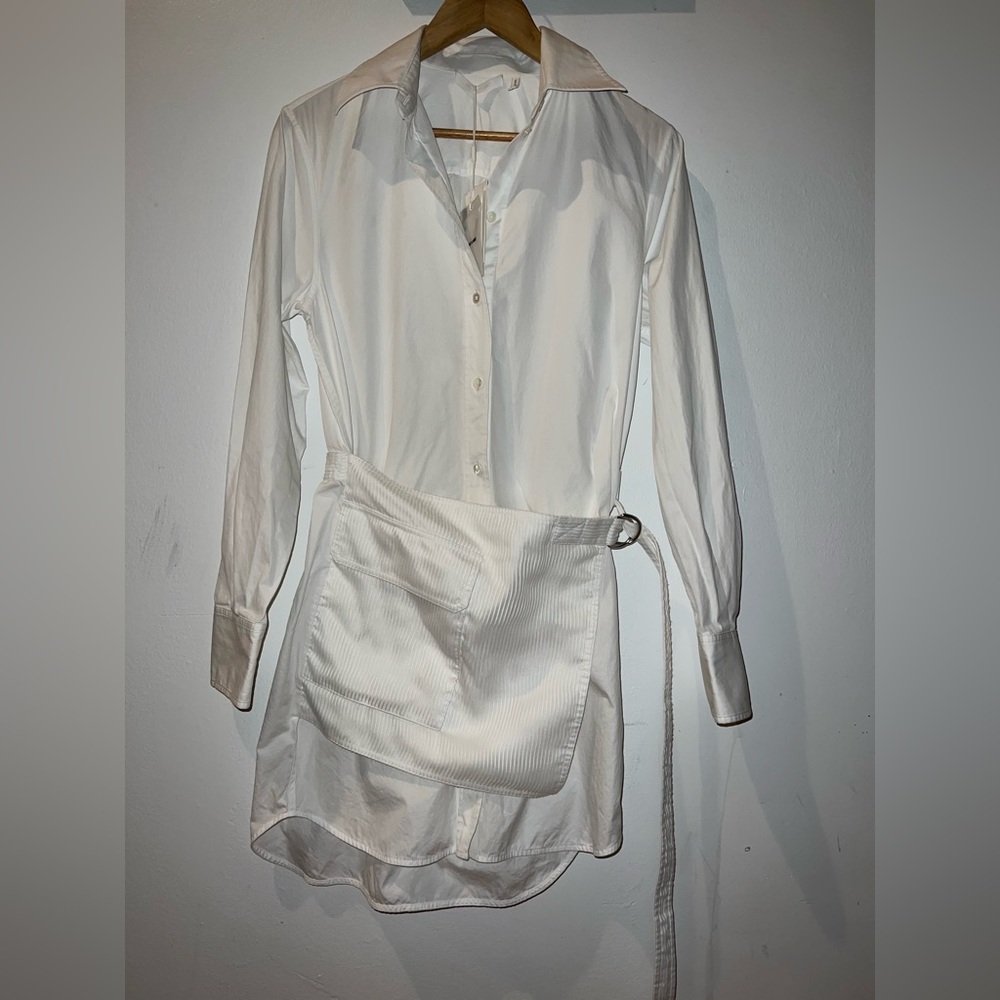 Never worn with tag,The Helmut Lang Wrap Shirt Dress i